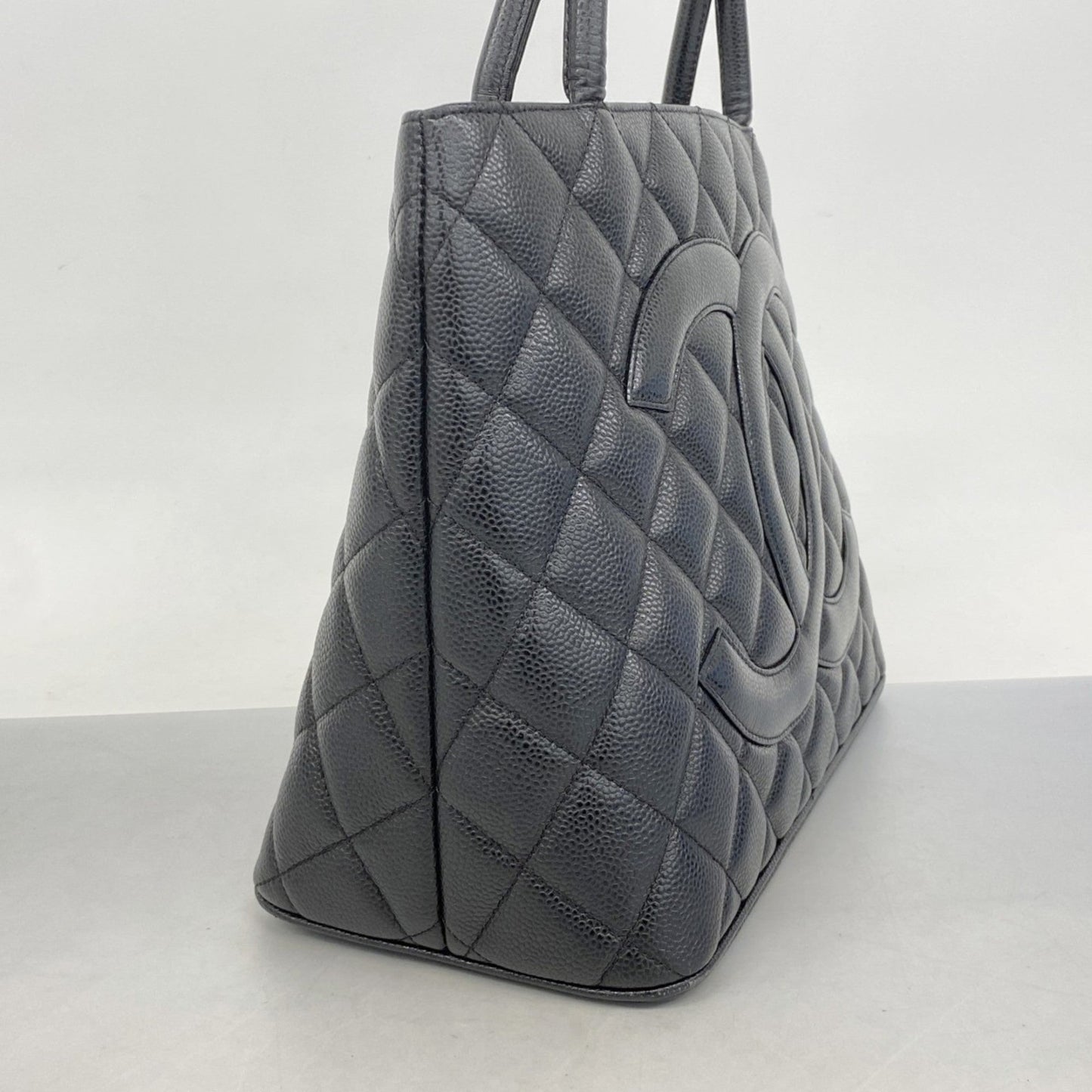 Chanel Black Grained Calfskin Tote Bag