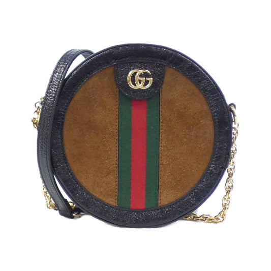 Gucci Ophidia Black Brown Suede Leather Shoulder Bag