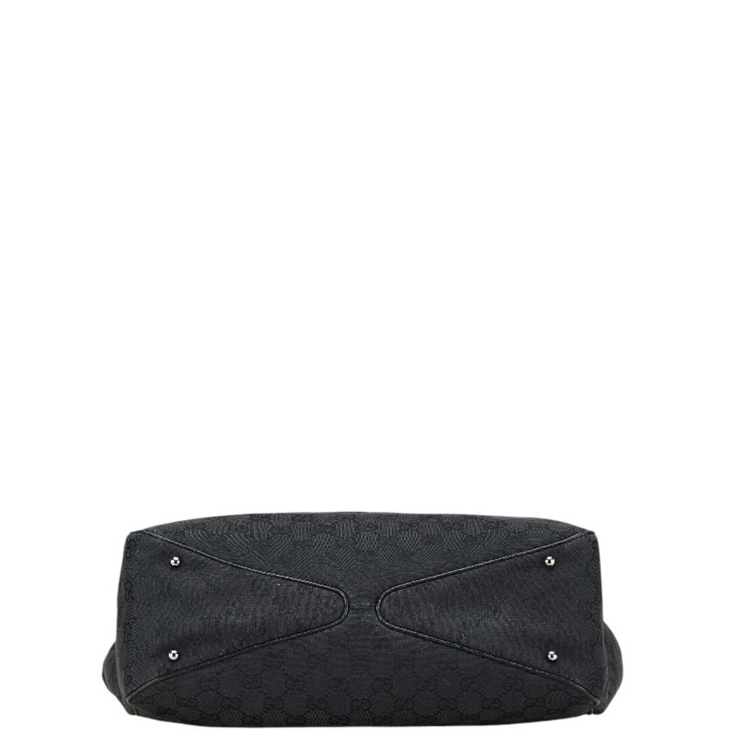 Gucci Black Canvas Leather Shoulder Bag Tote Bag