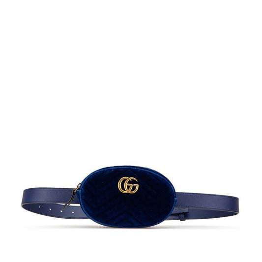 Gucci Gg Marmont Blue Leather Sling Bag