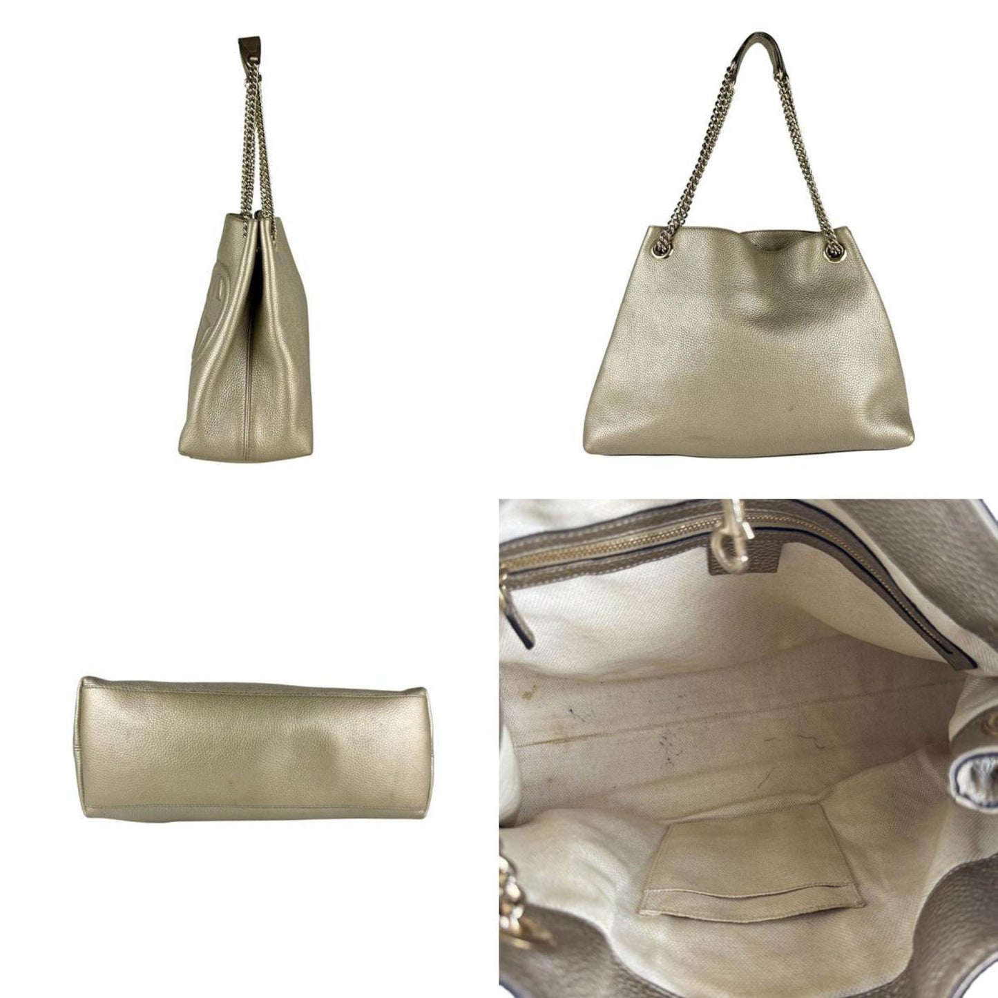 Gucci Gold Leather Shoulder Bag