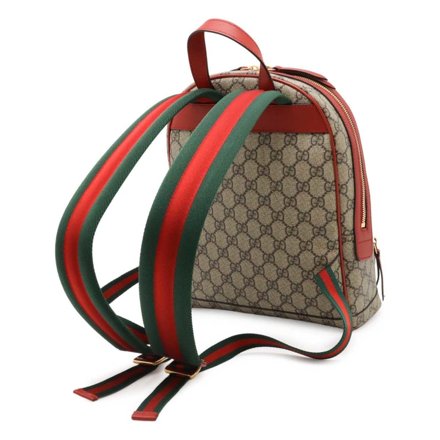 Gucci Beige Khaki Multi-Color Red Color Pvc Leather Backpack