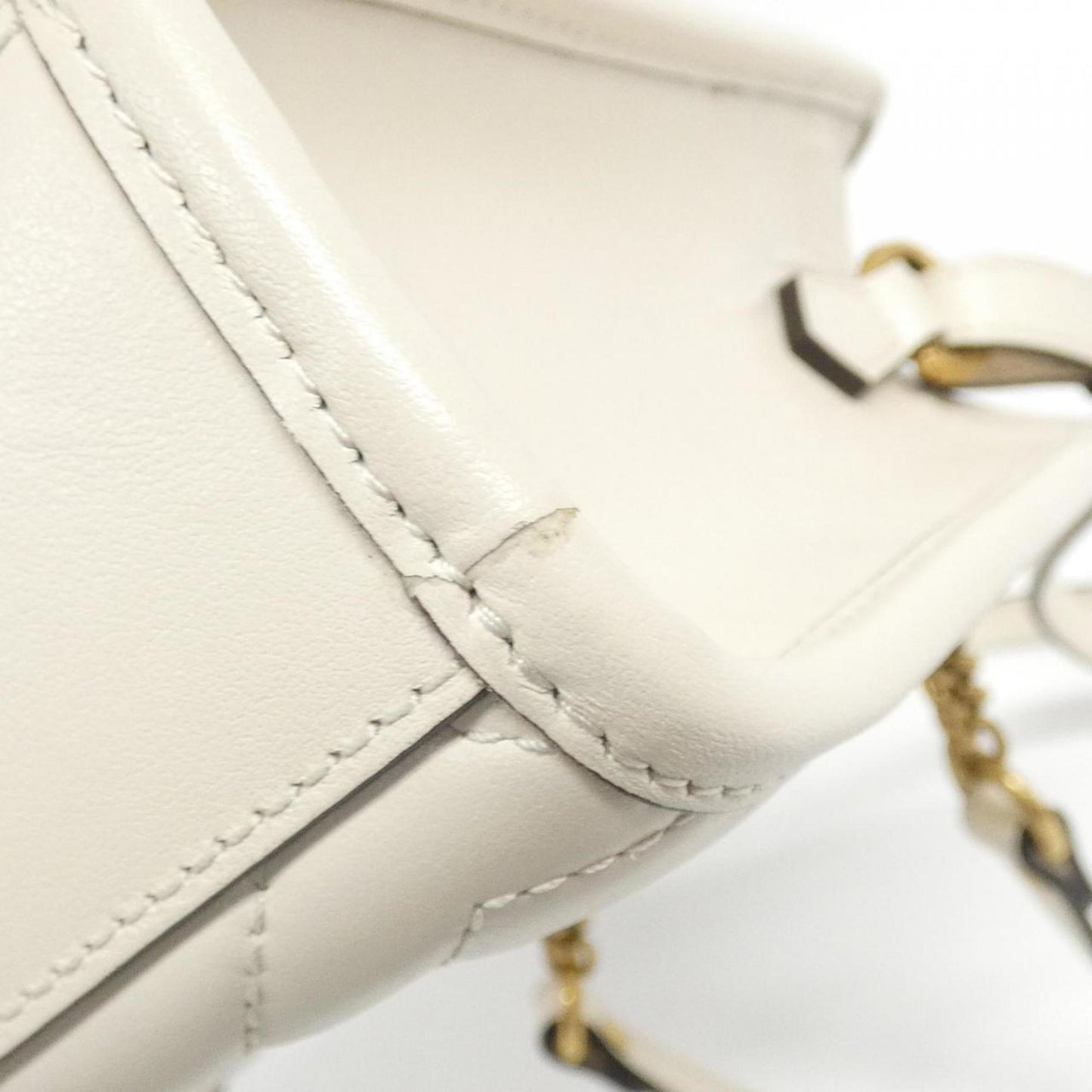 Gucci White Leather Handbag Shoulder Bag