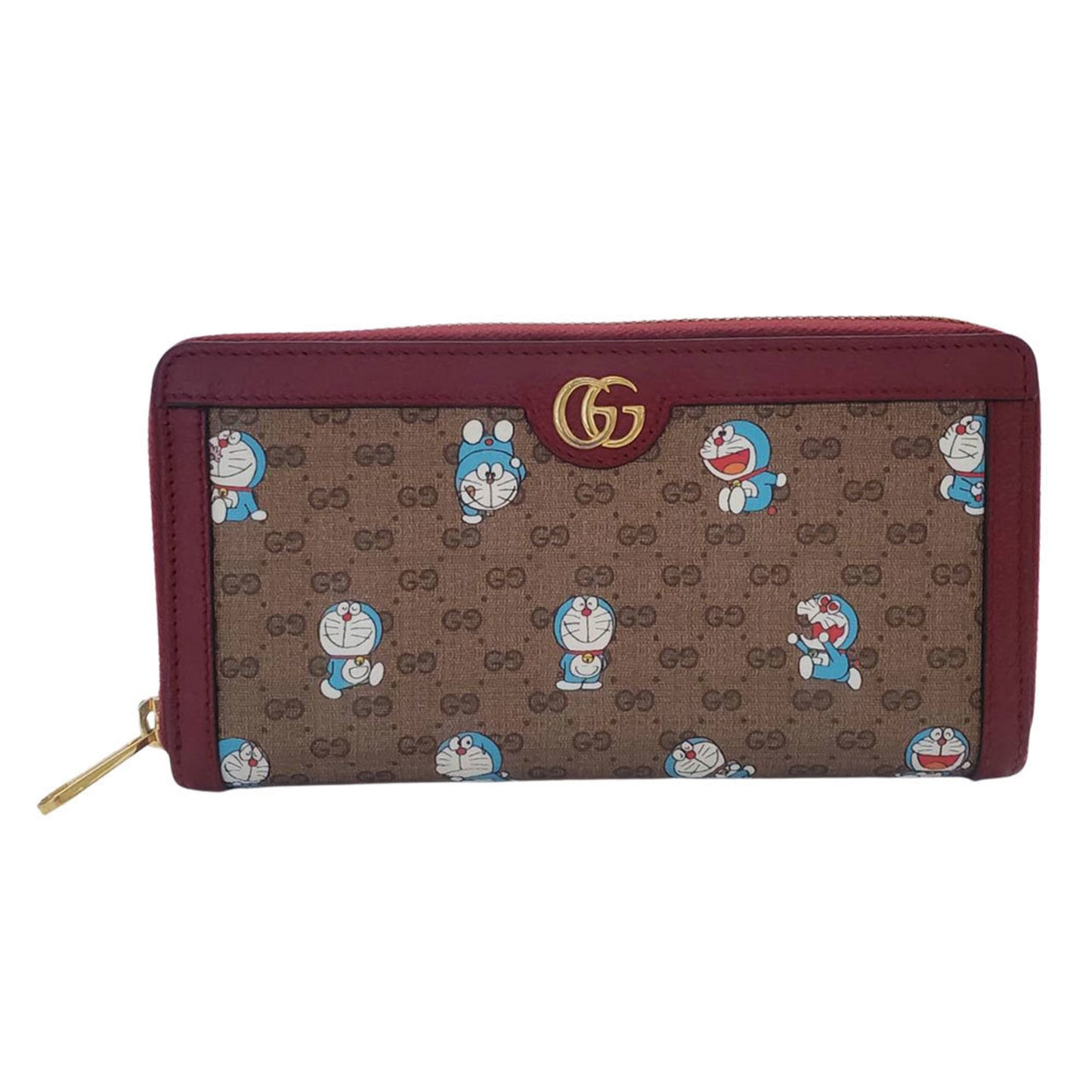Gucci Brown Red Color Pvc Long Wallet (Bi-Fold)