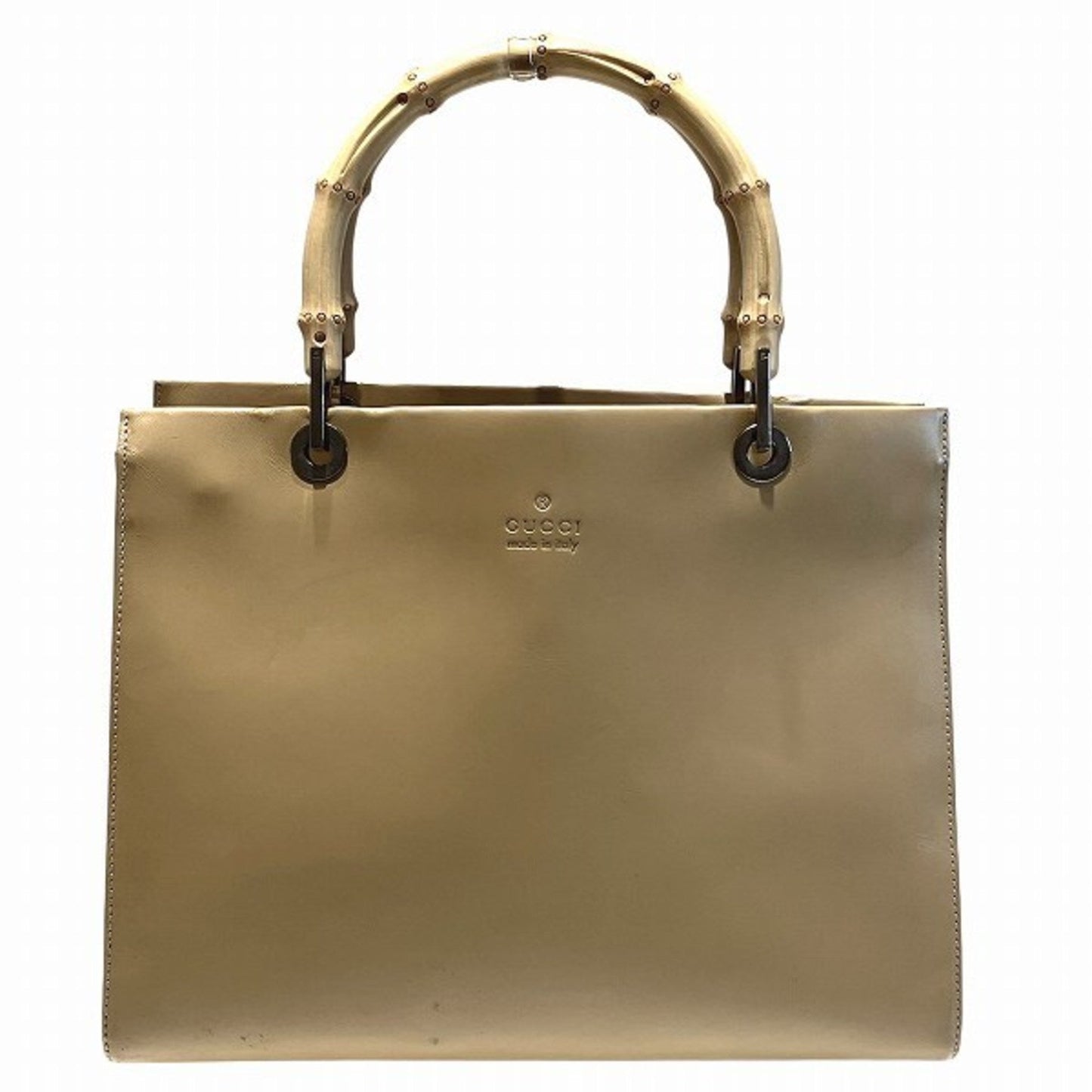 Gucci Beige Leather Handbag Tote Bag
