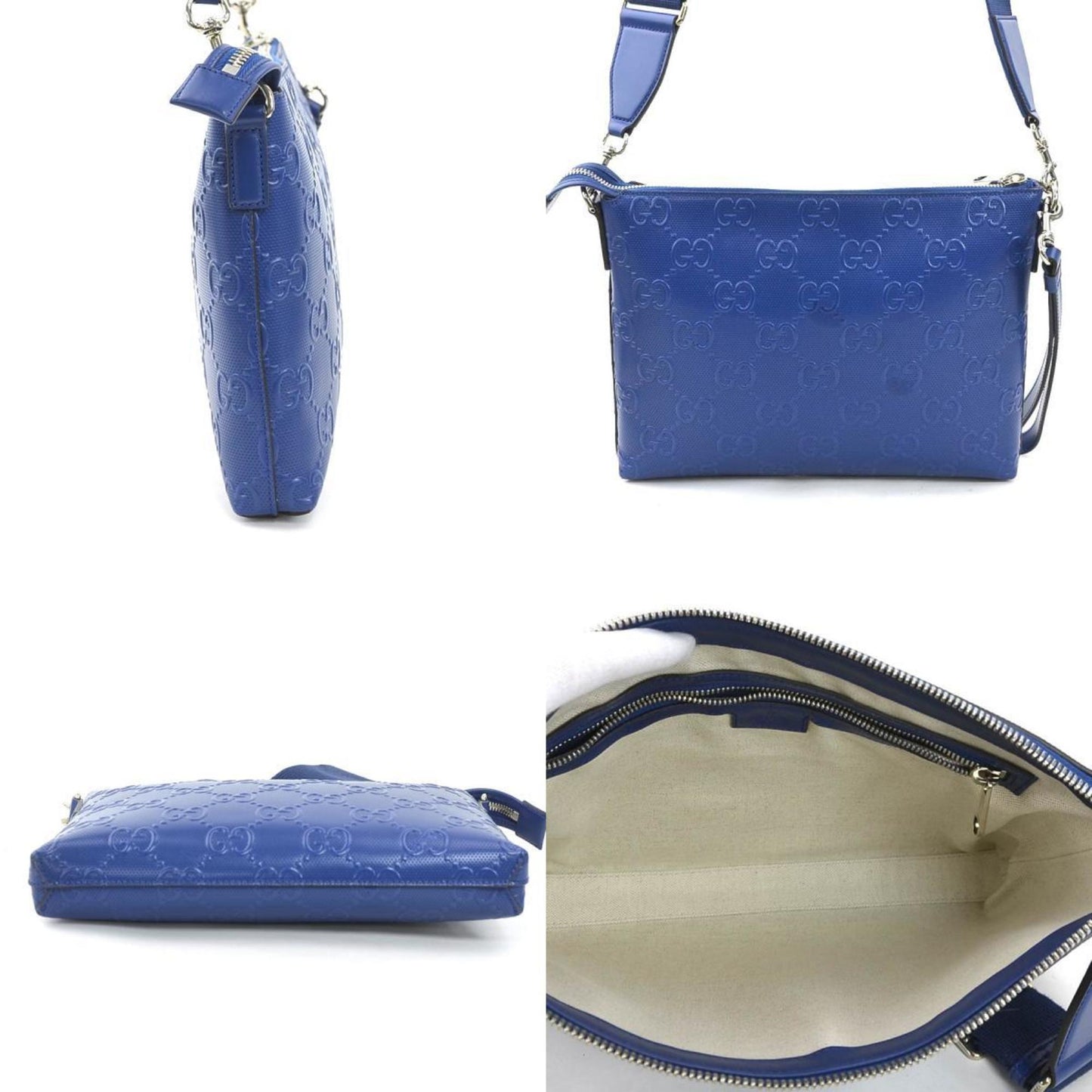 Gucci Blue Leather Clutch Bag Shoulder Bag