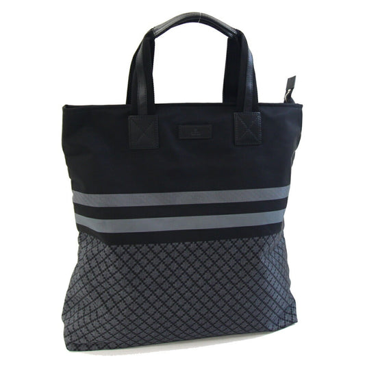 Gucci Diamante Black Gray Nylon Handbag Tote Bag