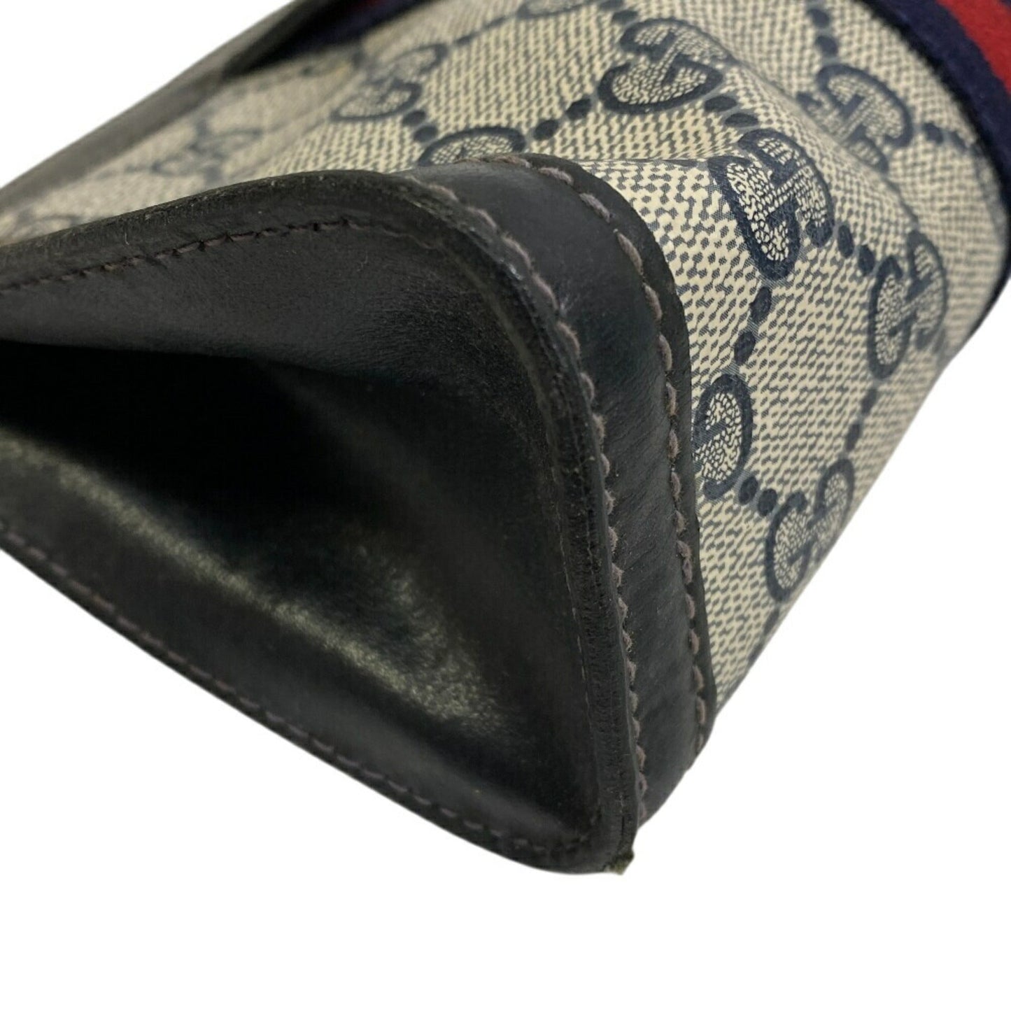 Gucci Brown Navy Gg Supreme Pouch
