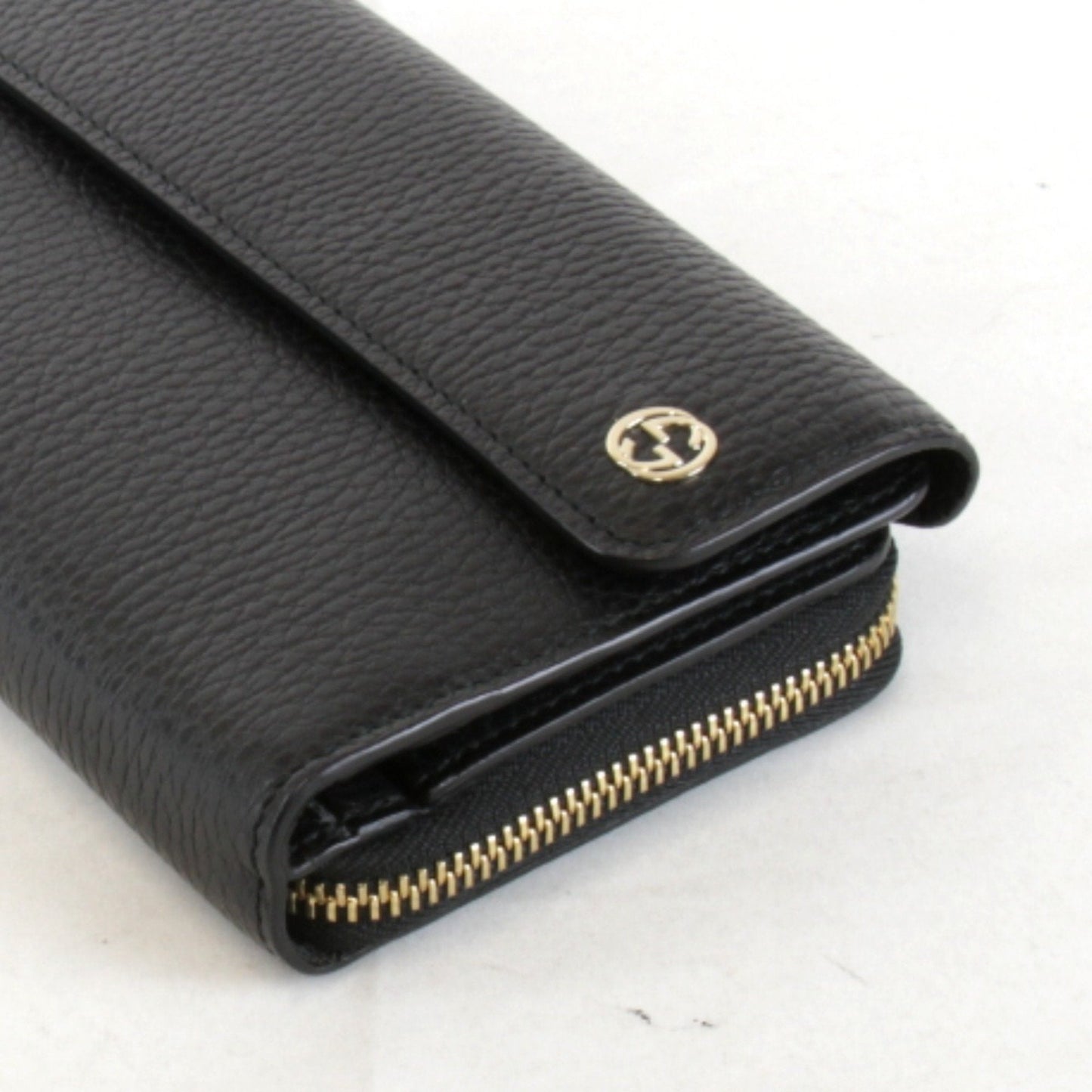 Gucci Black Leather Long Wallet (Bi-Fold)