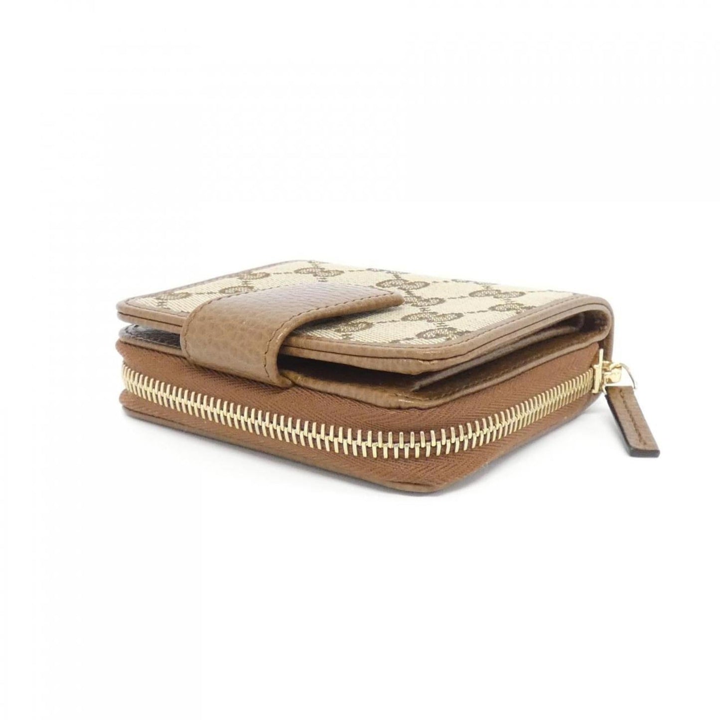 Gucci Beige Brown Gg Canvas Wallet (Bi-Fold)