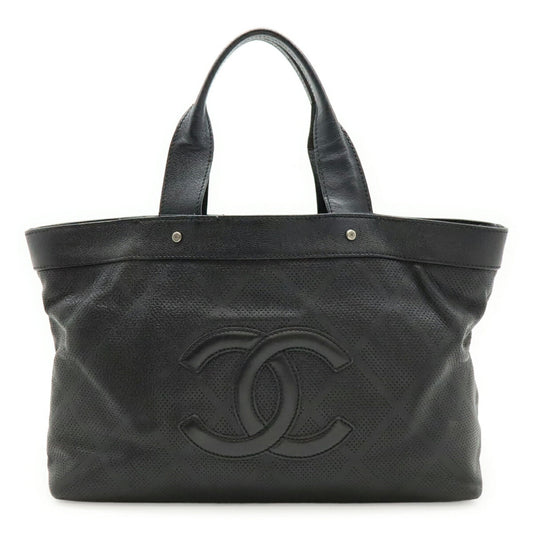 Chanel Black Leather Shoulder Bag Tote Bag