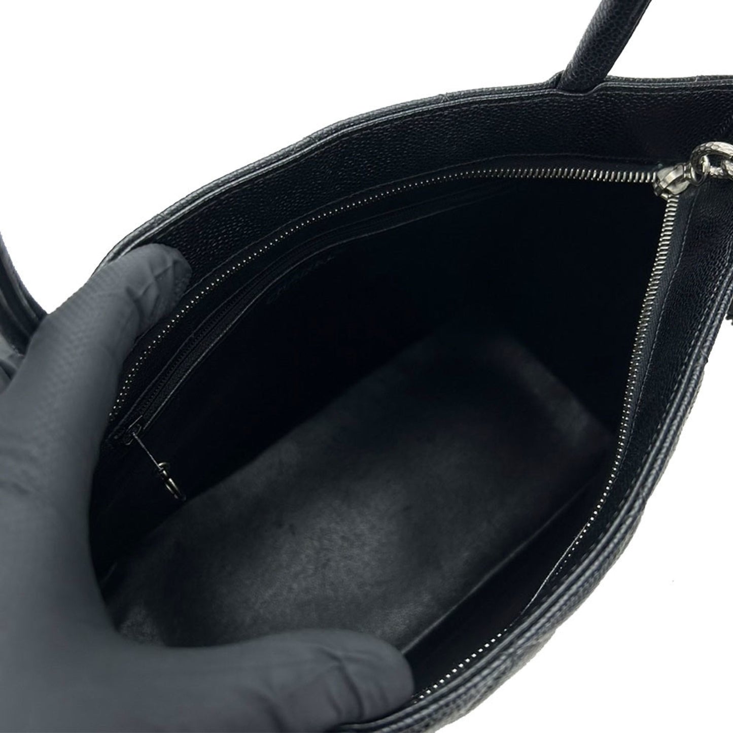 Chanel Black Grained Calfskin Tote Bag