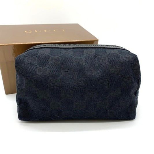 Gucci Black Gg Canvas Pouch