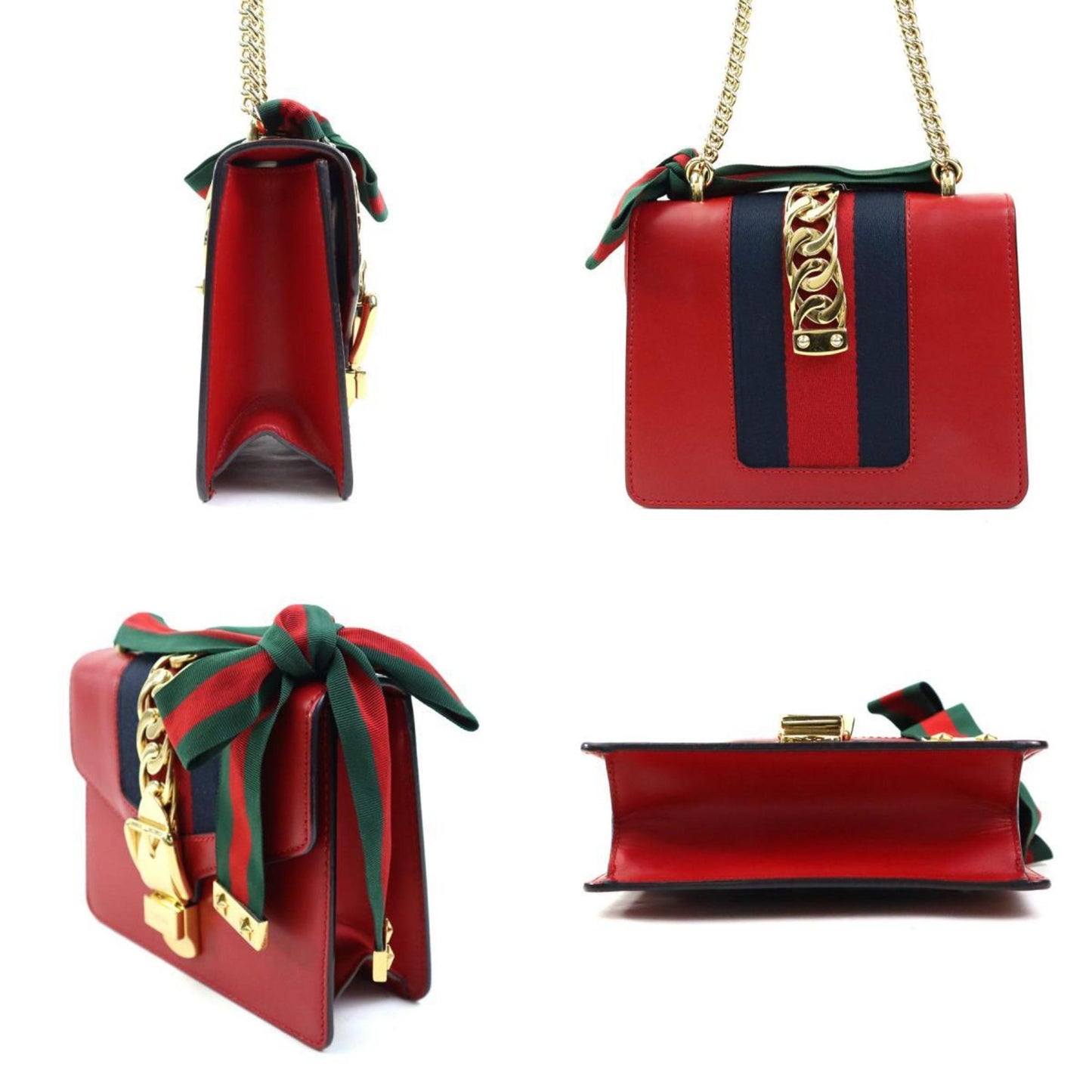 Gucci Red Color Leather Shoulder Bag