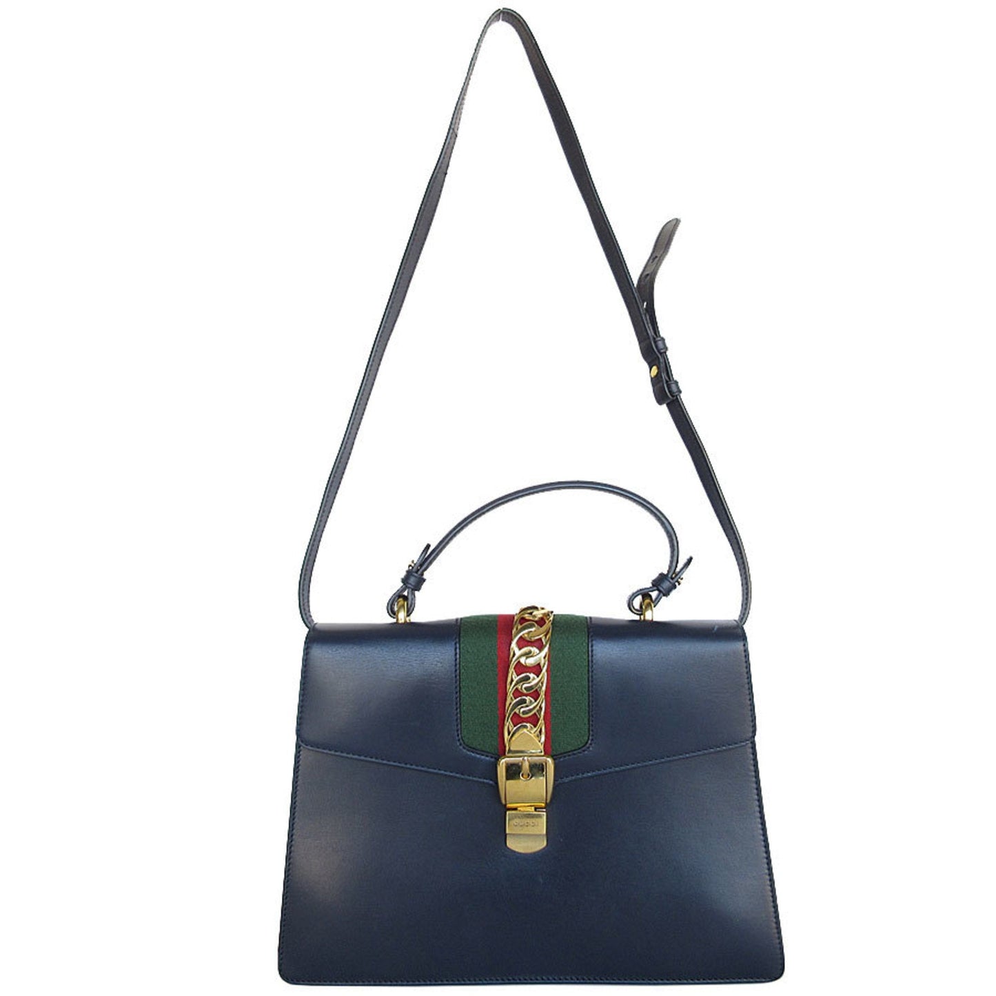 Gucci Navy Leather Handbag Shoulder Bag