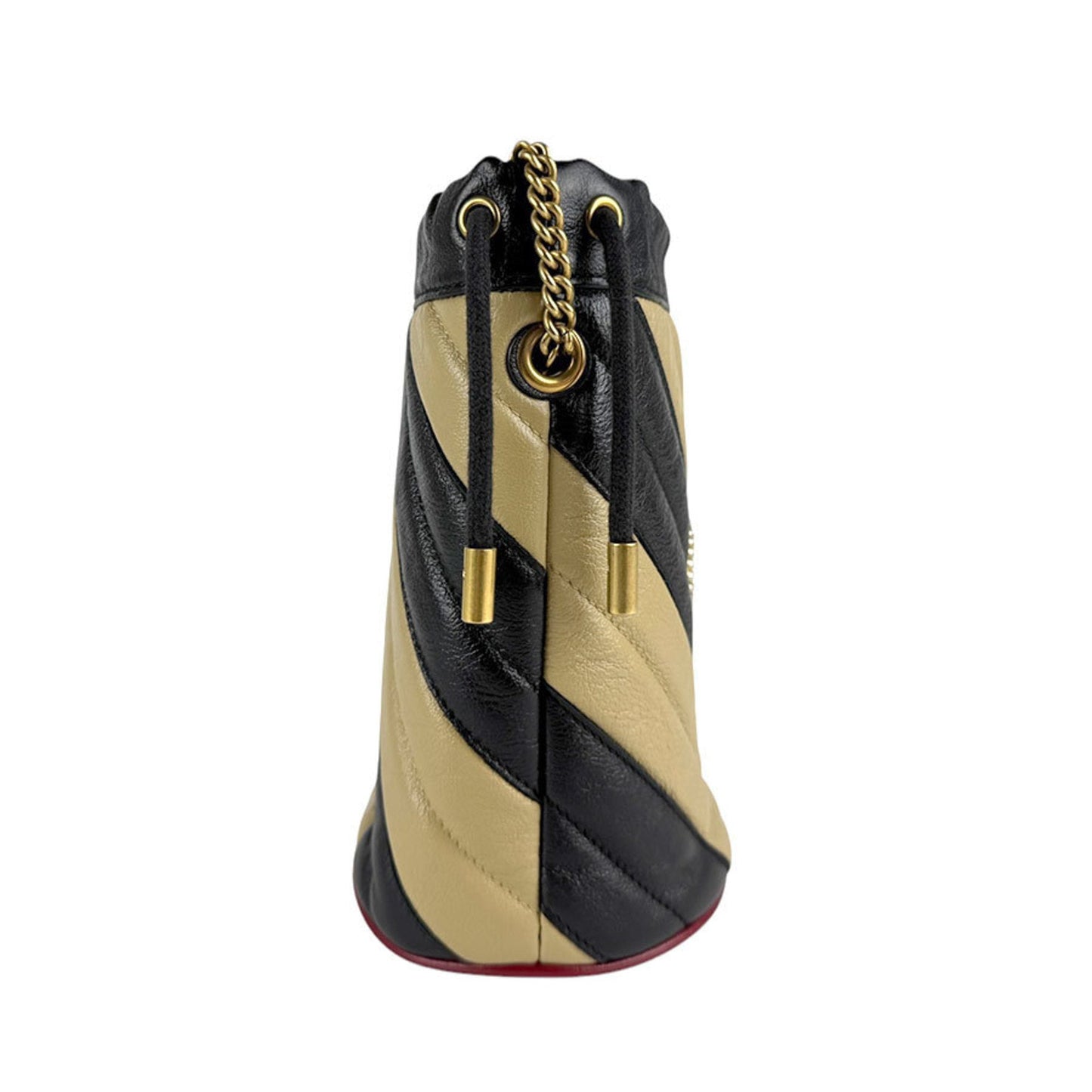 Gucci Beige Black Leather Shoulder Bag