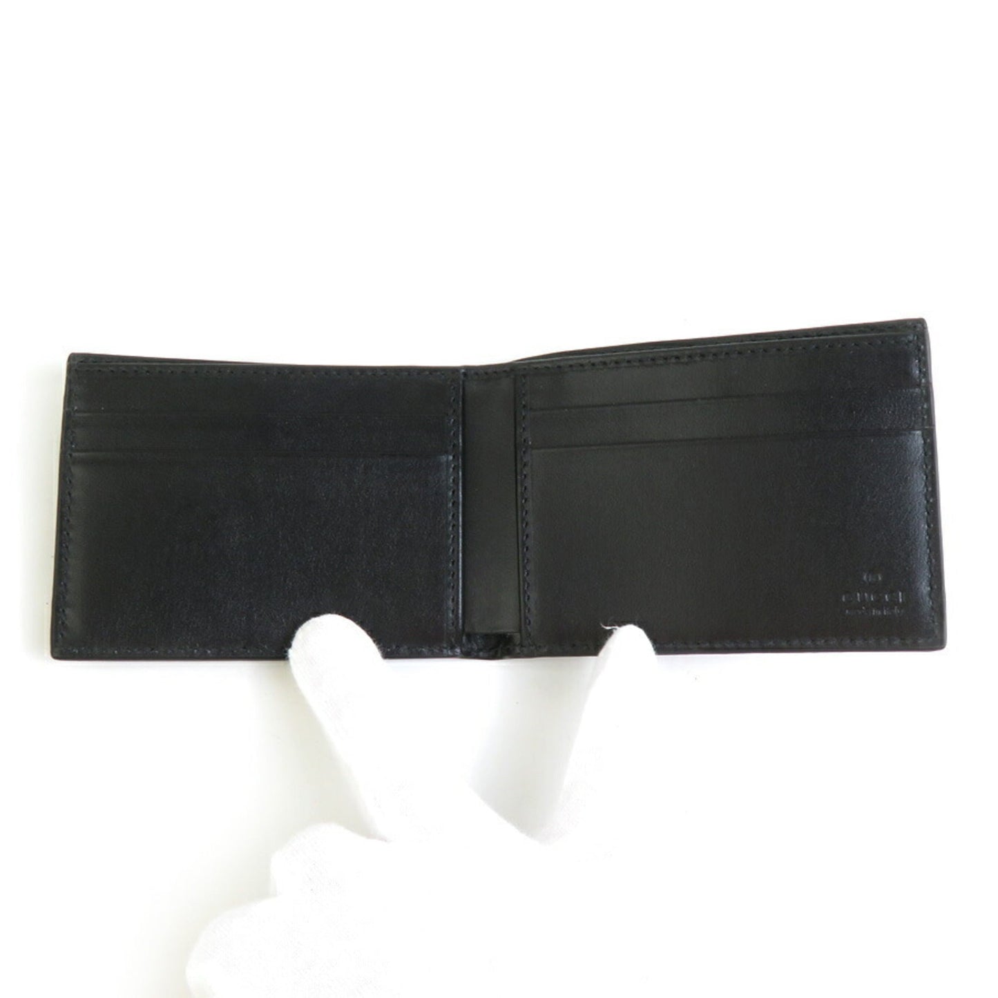 Gucci Black Leather Long Bill Wallet (Bi-Fold)