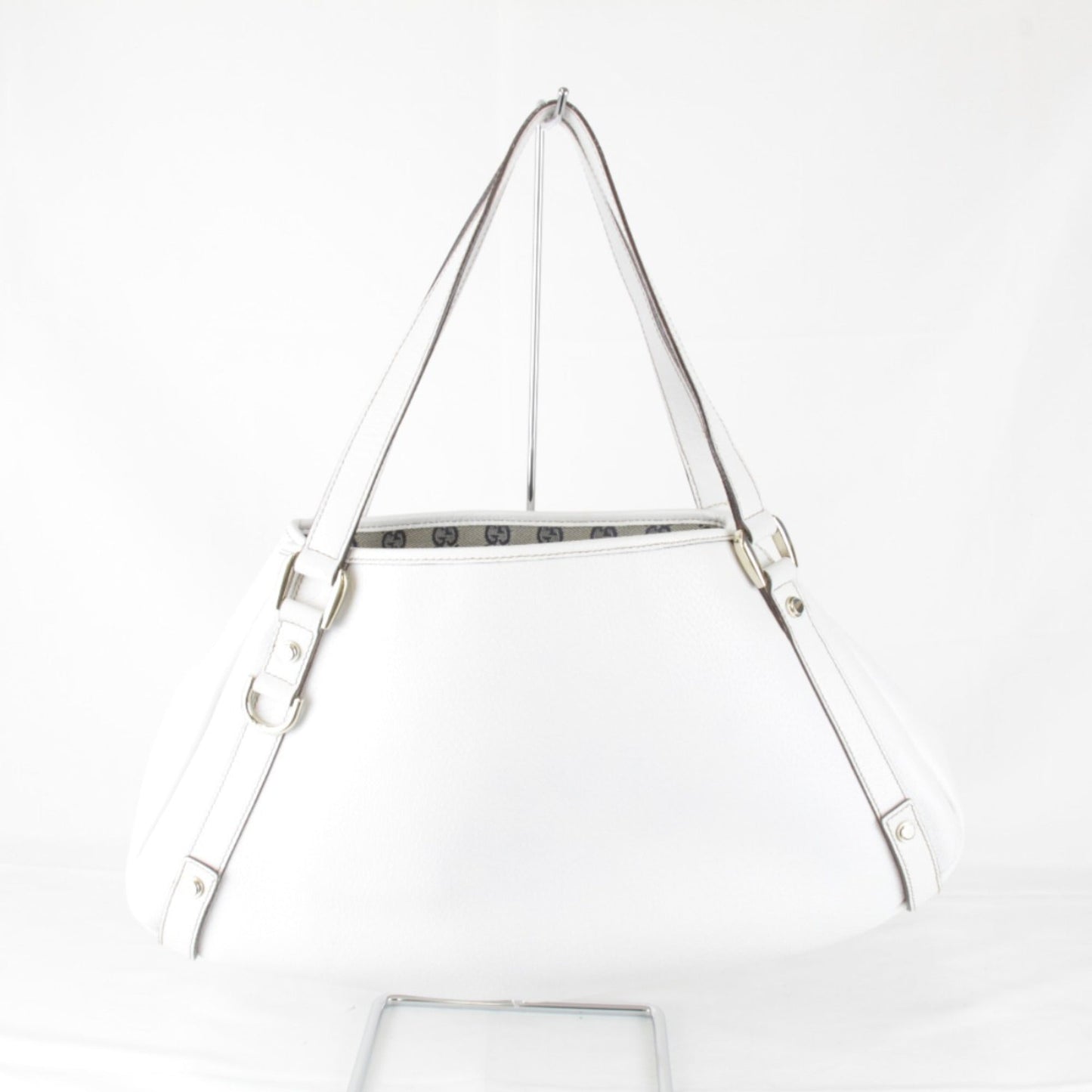 Gucci White Leather Tote Bag