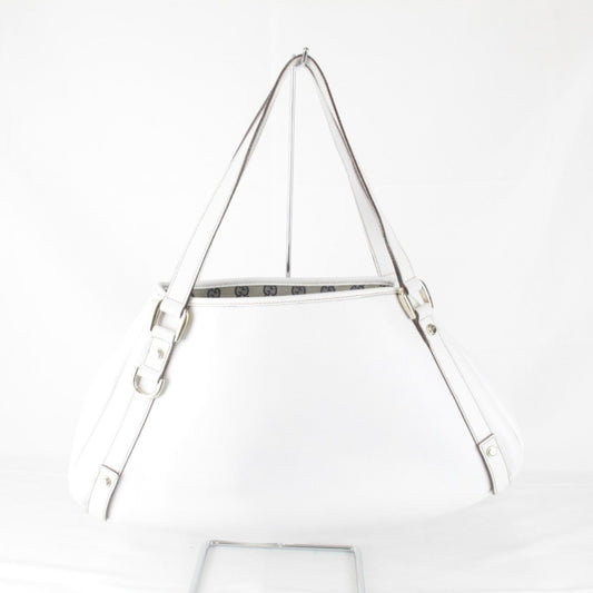 Gucci White Leather Tote Bag