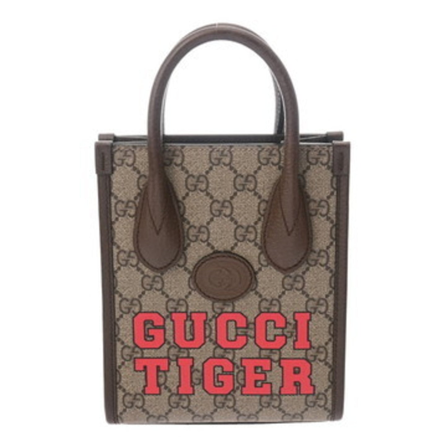 Gucci Beige Brown Gg Supreme Leather Tote Bag