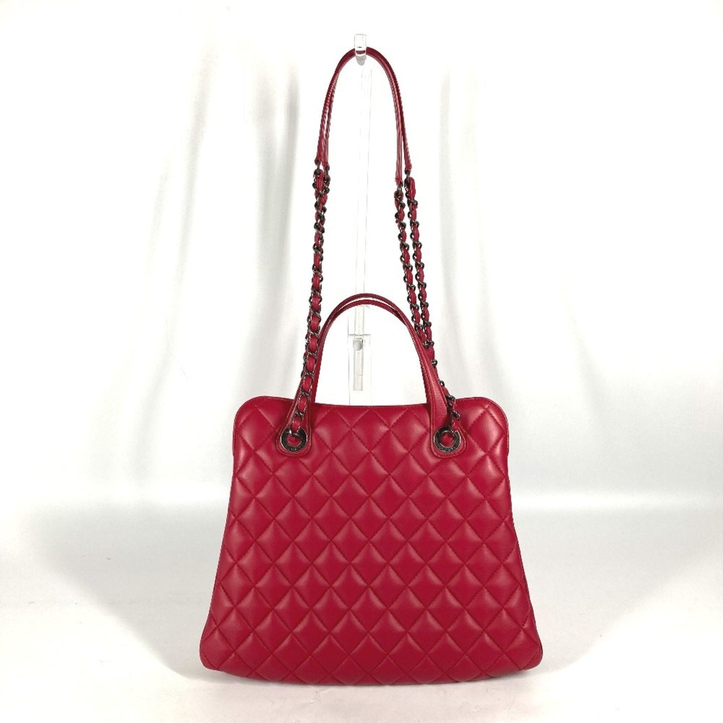 Chanel Pink Leather Handbag Shoulder Bag Tote Bag