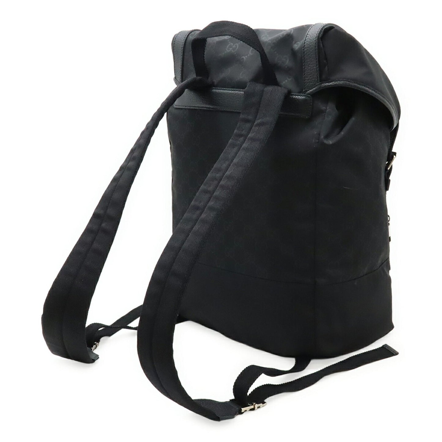 Gucci Black Nylon Leather Backpack