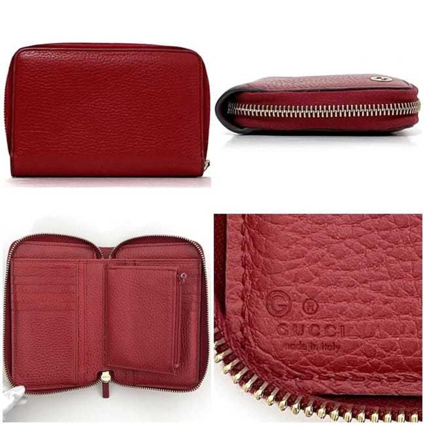 Gucci Red Color Leather Wallet (Bi-Fold)