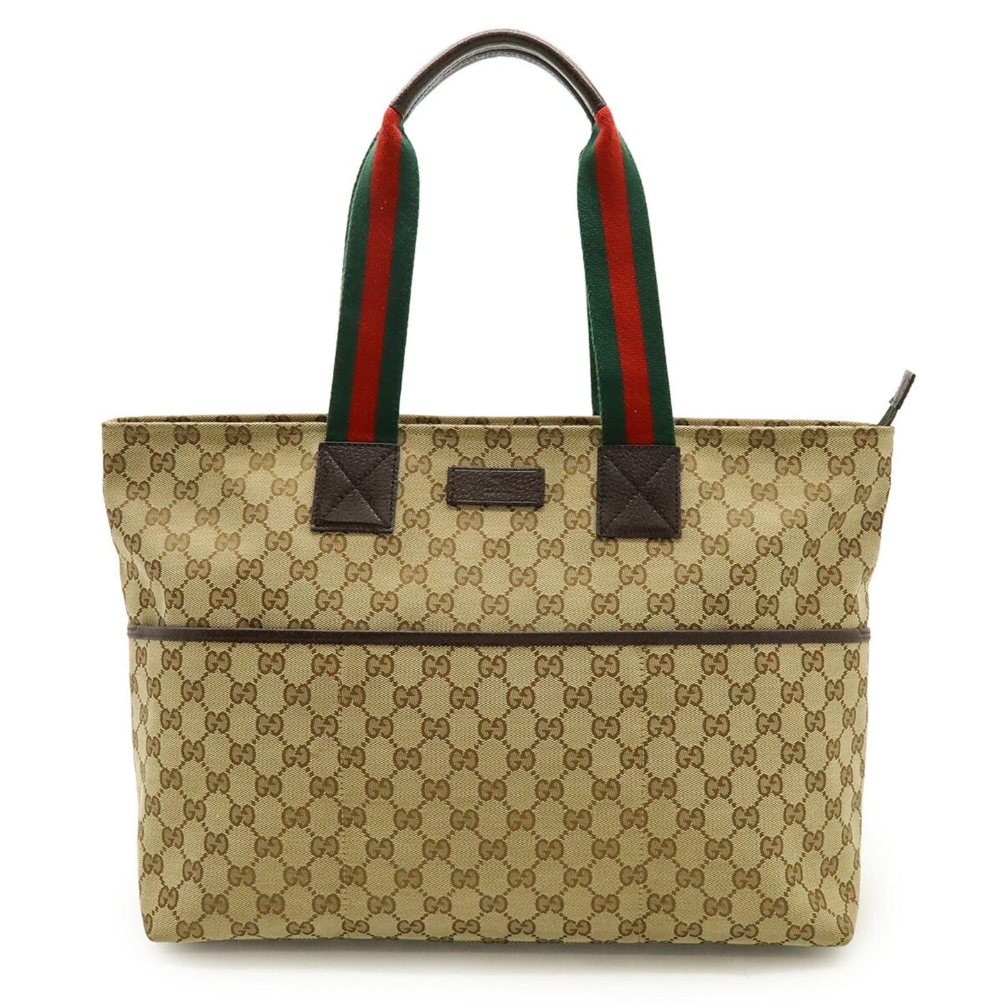 Gucci Beige Green Ivory Khaki Red Color Gg Canvas Leather Shoulder Bag Tote Bag