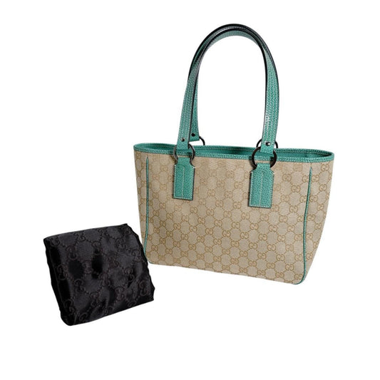 Gucci Gg Canvas Green Gg Canvas Tote Bag