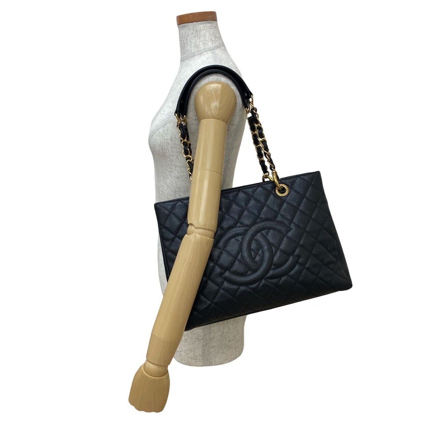 Chanel Black Grained Calfskin Tote Bag