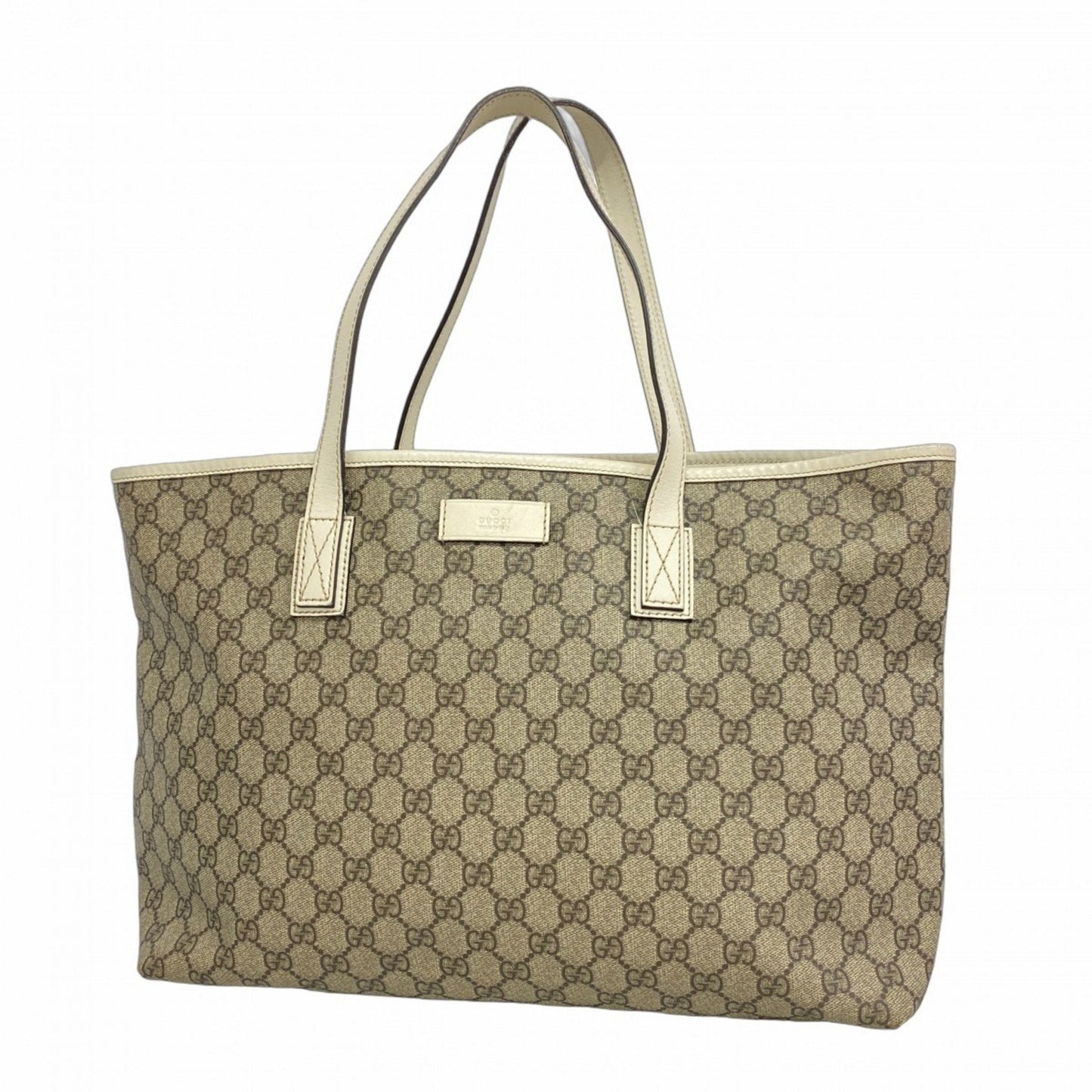 Gucci Brown White Pvc Tote Bag