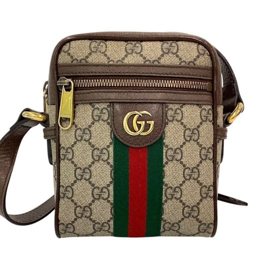 Gucci Ophidia Beige Brown Gg Supreme Leather Shoulder Bag