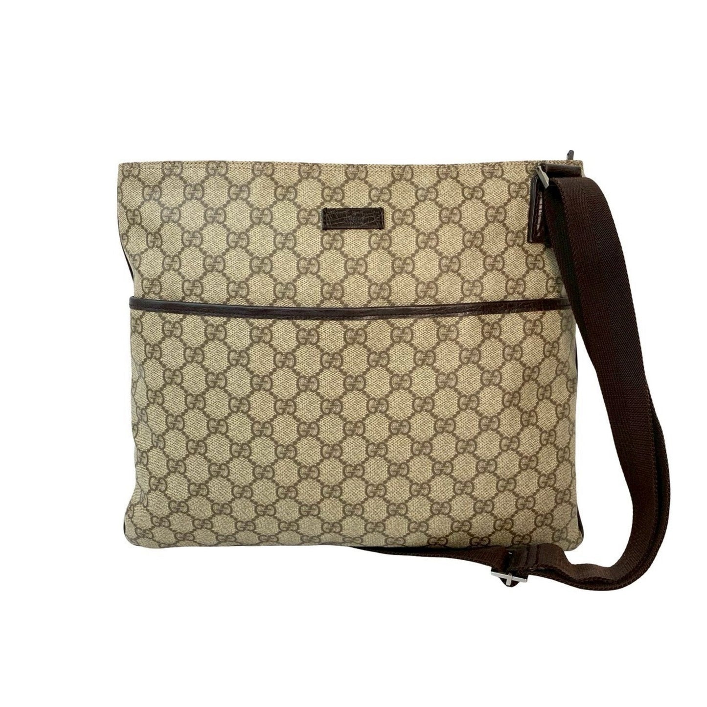 Gucci Brown Leather Pvc Shoulder Bag Tote Bag