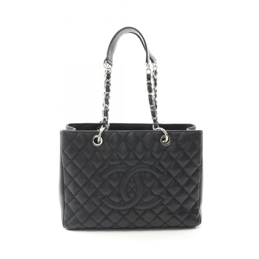 Chanel Matelasse Black Leather Tote Bag