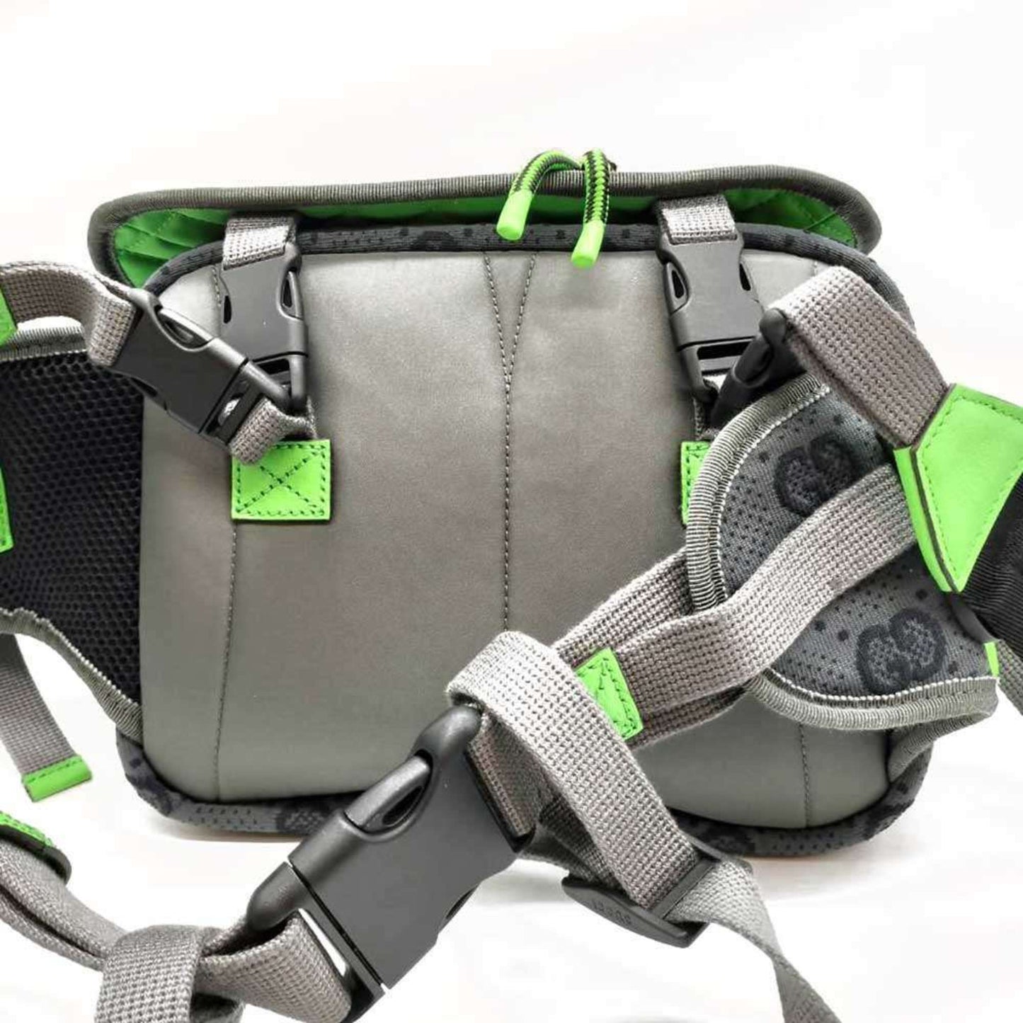 Gucci Gray Green Red Color Nylon Backpack Fanny Pack