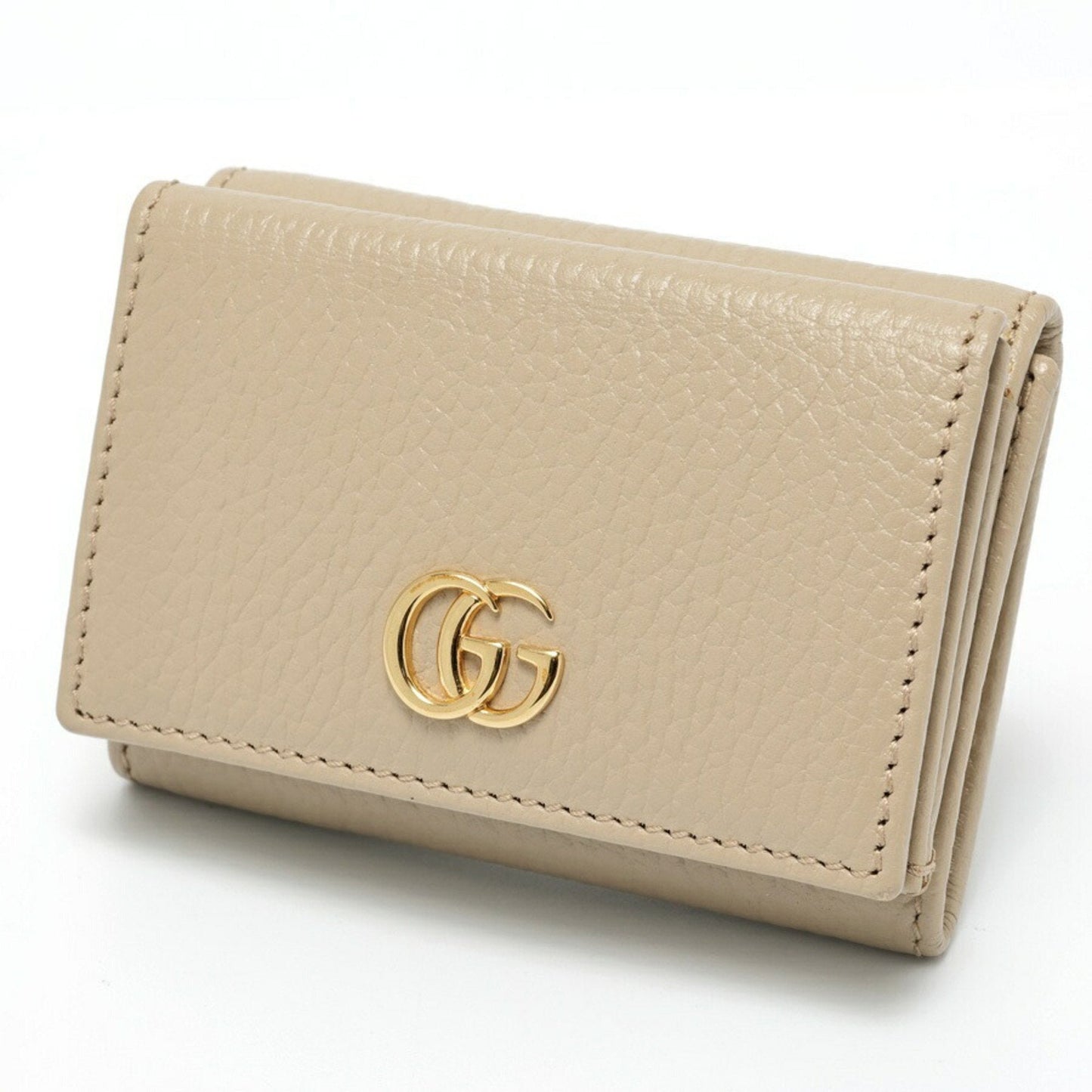 Gucci Beige Yellow Leather Wallet (Tri-Fold)