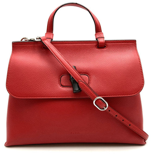 Gucci Red Color Leather Handbag Shoulder Bag