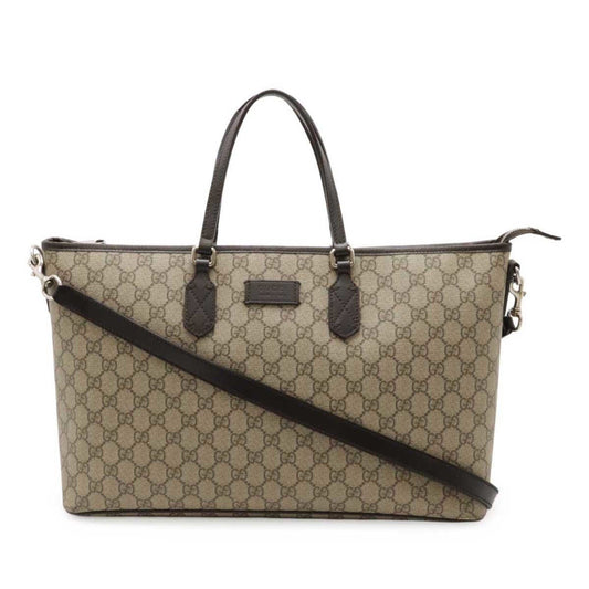 Gucci Beige Dark Brown Gg Supreme Shoulder Bag Tote Bag