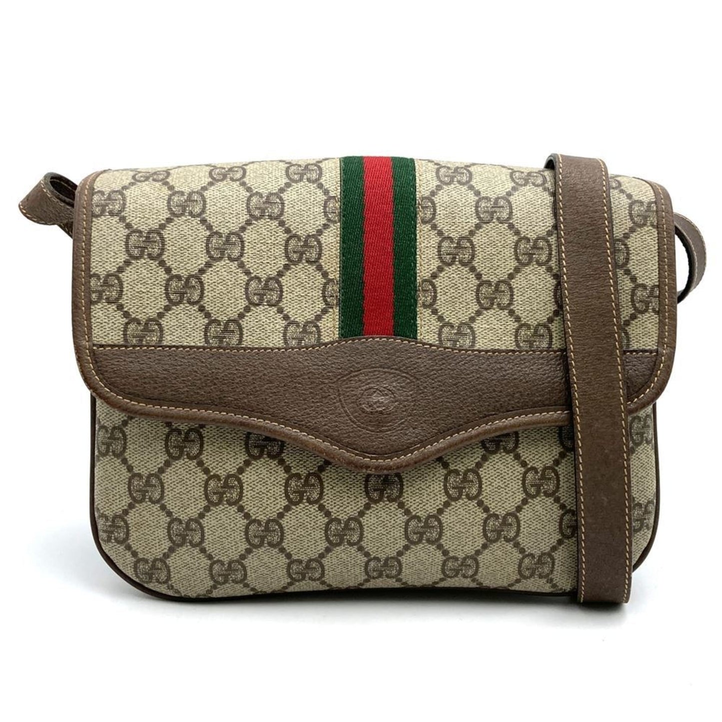 Gucci Beige Brown Gg Supreme Canvas Shoulder Bag