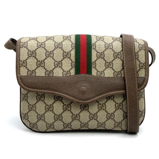Gucci Beige Brown Gg Supreme Canvas Shoulder Bag