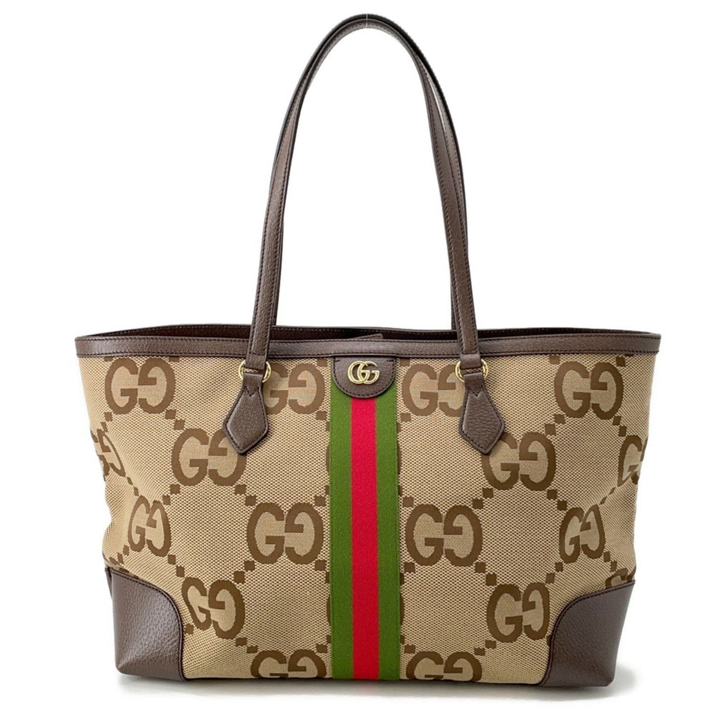 Gucci Beige Brown Canvas Tote Bag