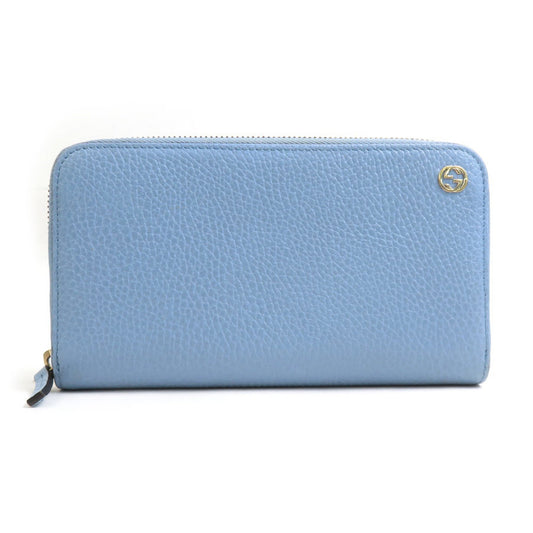 Gucci Light Blue Leather Long Wallet (Bi-Fold)