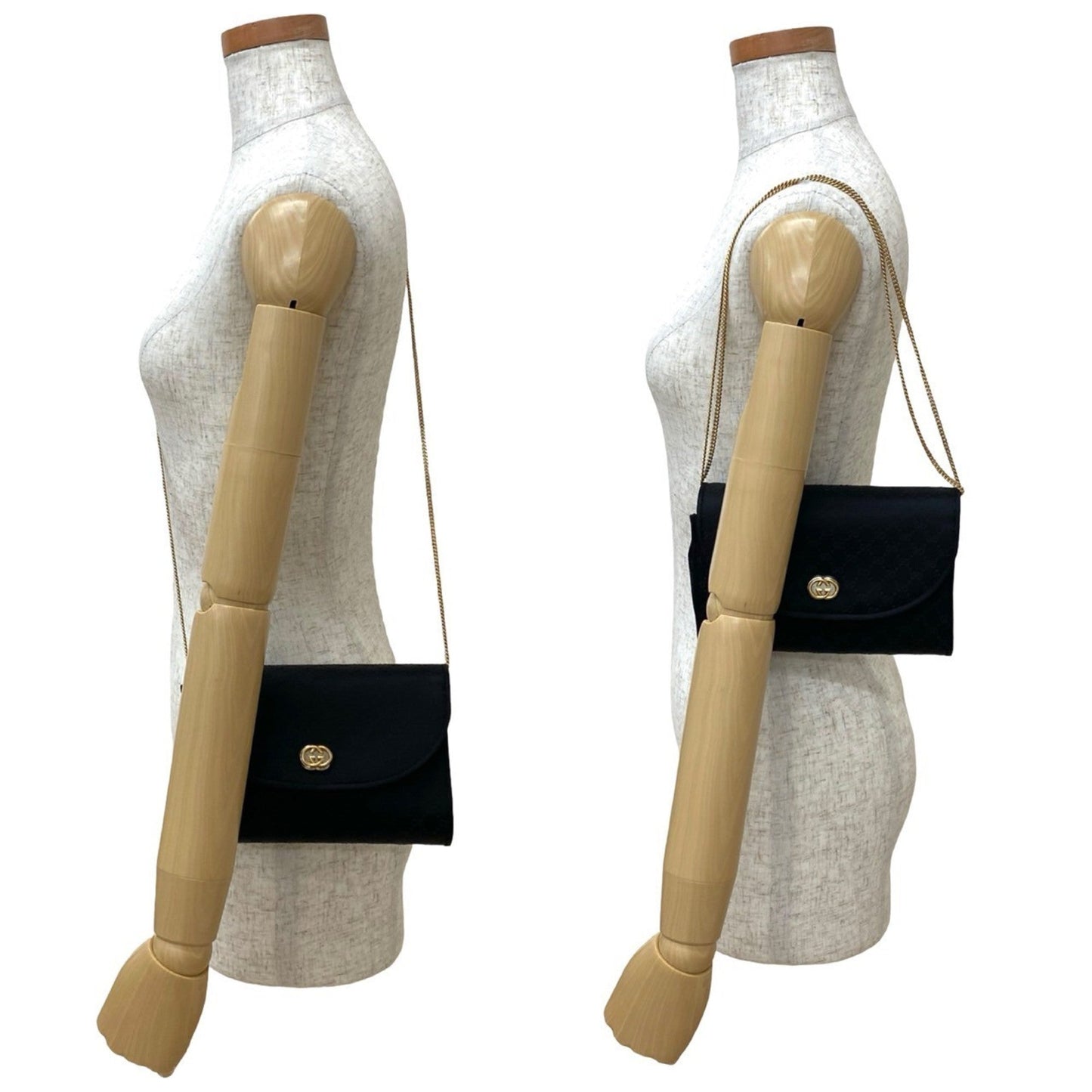 Gucci Black Satin Shoulder Bag