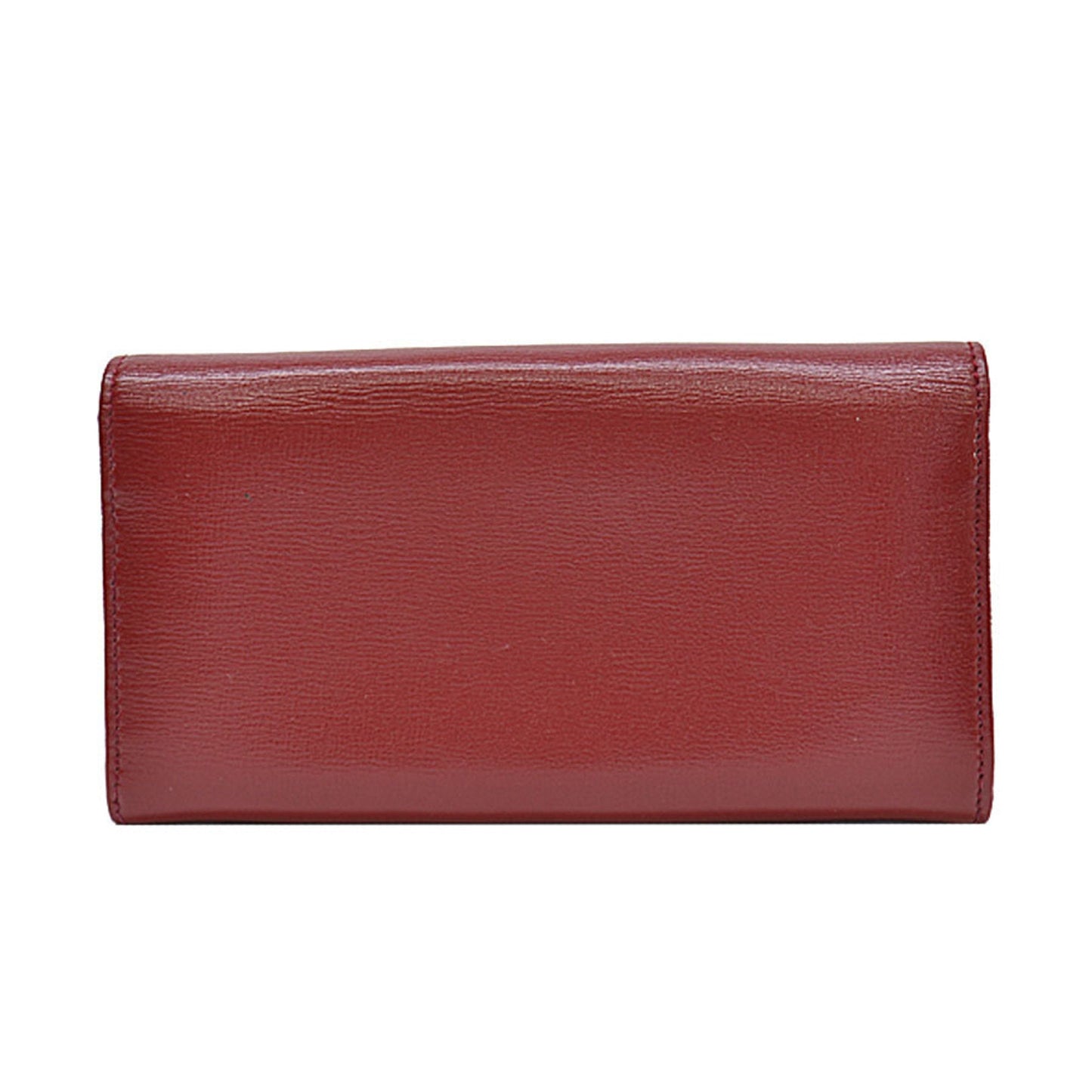 Gucci Gold Red Color Leather Long Wallet (Bi-Fold)