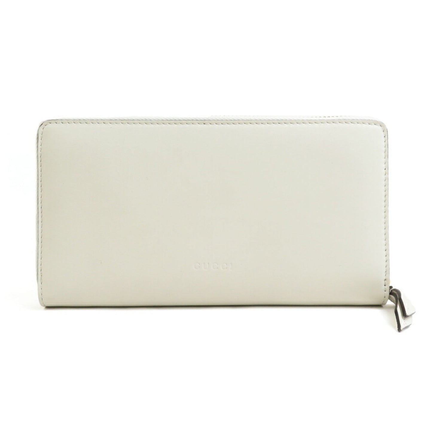 Gucci White Leather Long Wallet (Bi-Fold)