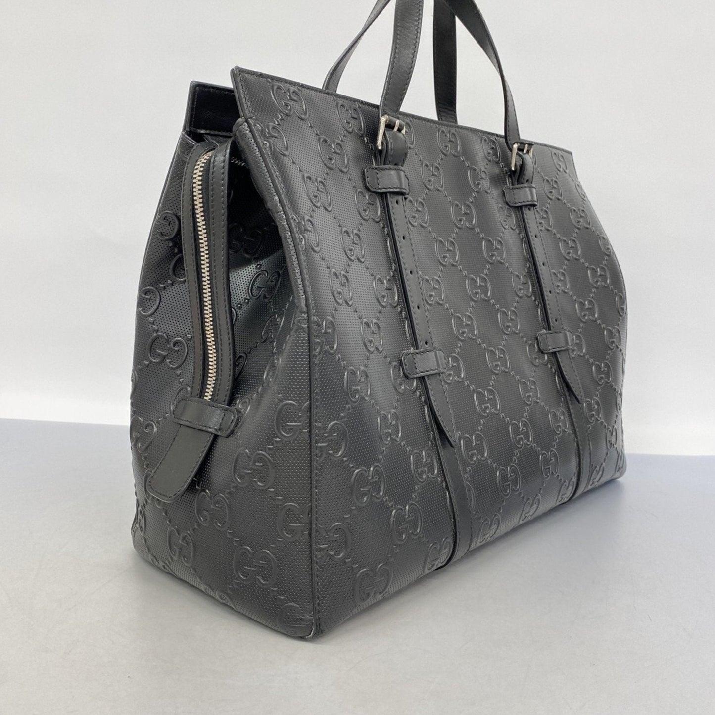 Gucci Black Leather Boston Bag