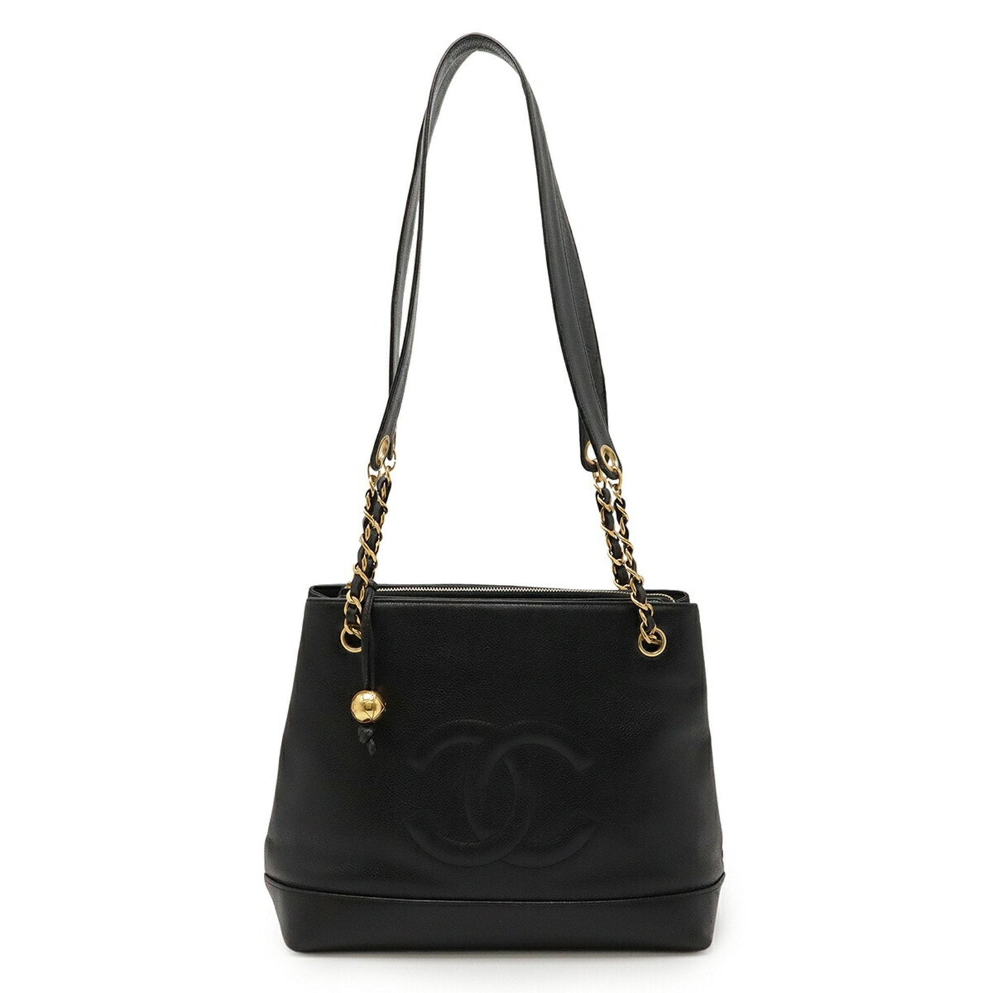 Chanel Black Grained Calfskin Shoulder Bag Tote Bag