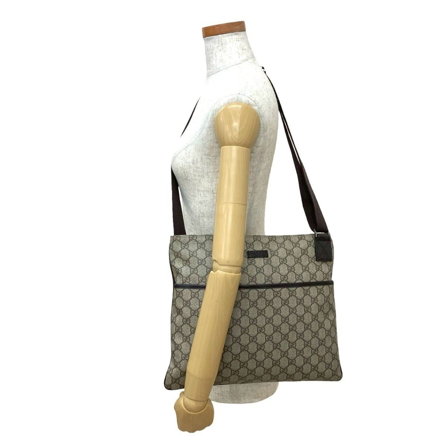 Gucci Brown Leather Pvc Shoulder Bag Tote Bag