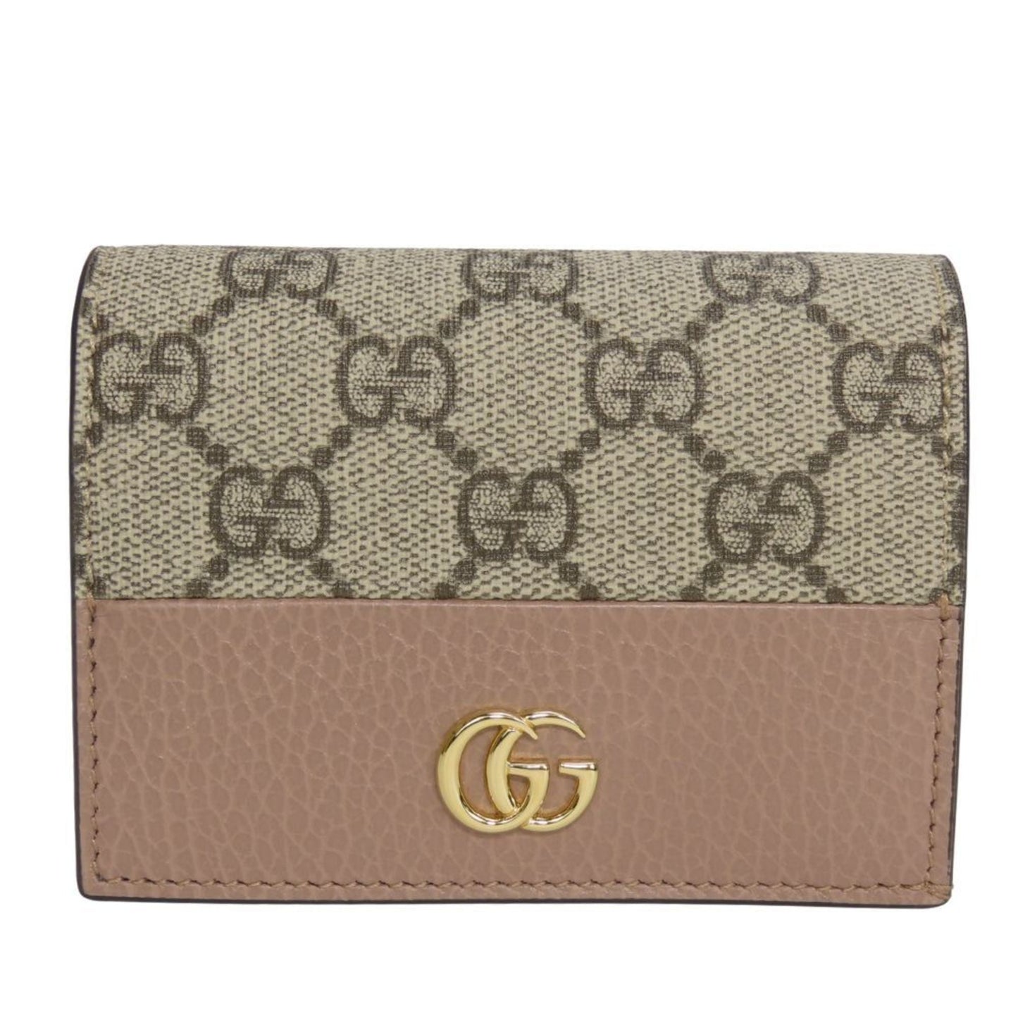 Gucci Beige Dusty Pink Gg Supreme Leather Wallet (Bi-Fold)