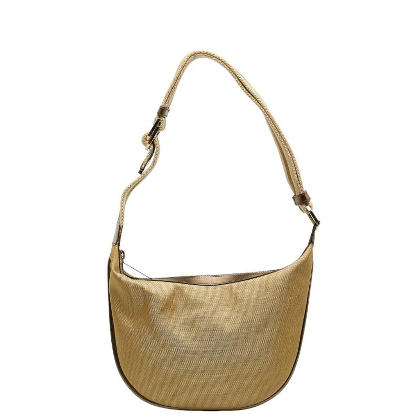 Gucci Gold Canvas Leather Shoulder Bag
